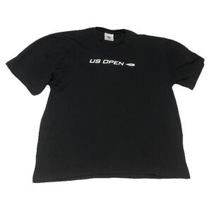 USTA US Open Tennis Breathable Light T‎ Shirt Mens XL Black Polyester